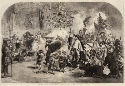 Kerstmaskerade aan het Hof van Karel II door John Gilbert